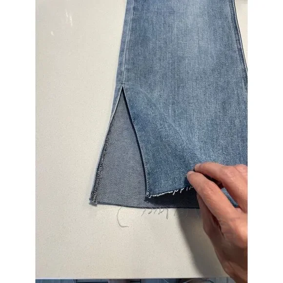 Kancan Selena Light Wash Mid Rise Flare Jeans with Raw Hem size 9/28 - Picture 12 of 13